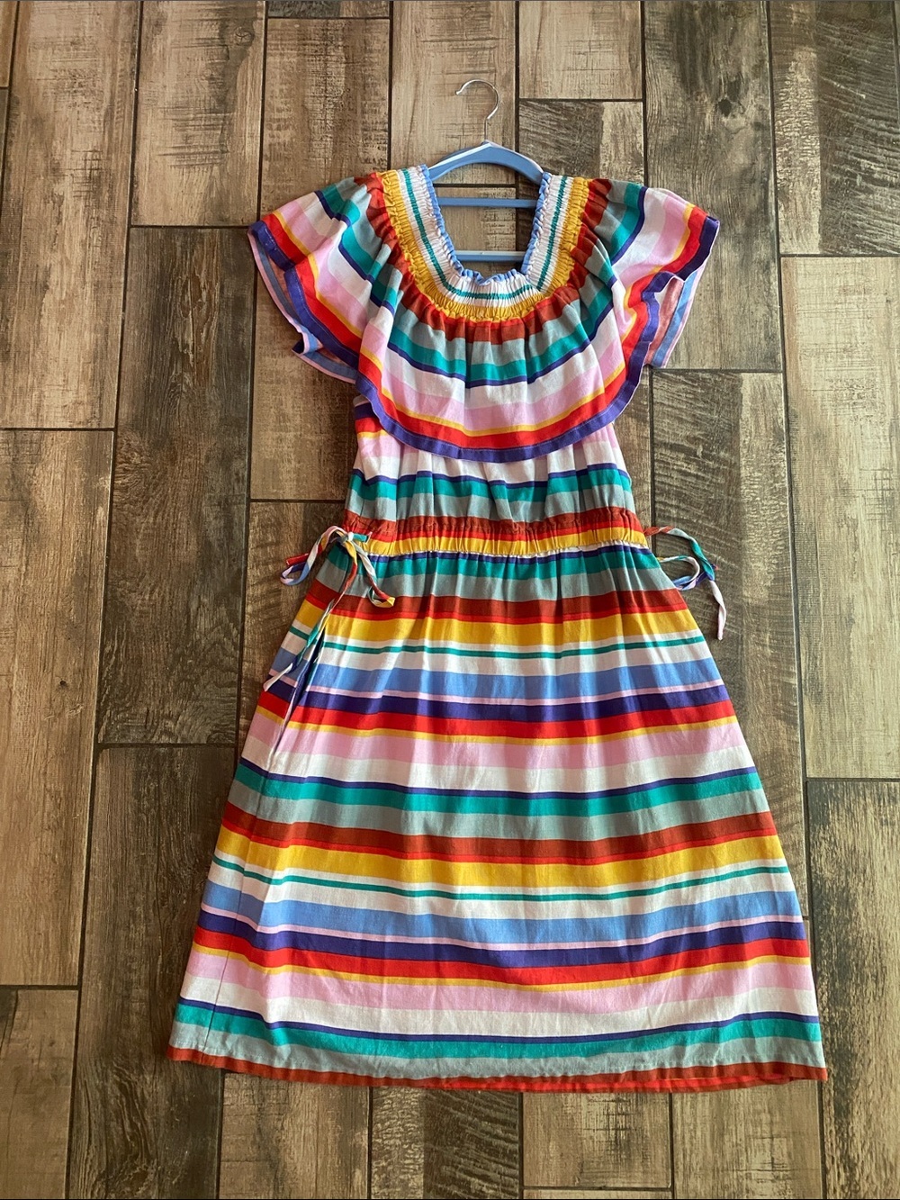 Dreamers Multicolor Striped Elastic-Waist dress 🆕 - Picture 4 of 10
